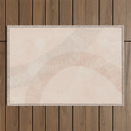 calming essentials Curved Lines chalky peach Outdoor Rug Gallery Image 1