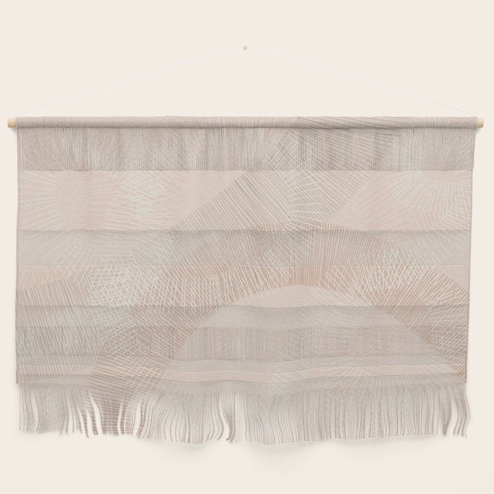 calming essentials Curved Lines chalky peach Wall Hanging Gallery Image 1