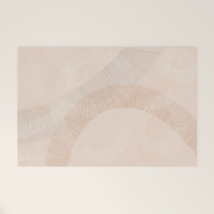 calming essentials Curved Lines chalky peach Welcome Mat Gallery Image 1