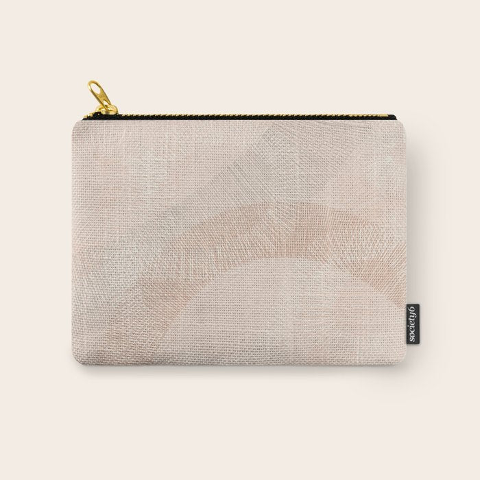 calming essentials Curved Lines chalky peach Carry All Pouch Gallery Image 1
