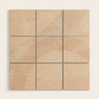 calming essentials Curved Lines chalky peach Wood Wall Art Gallery Image 1
