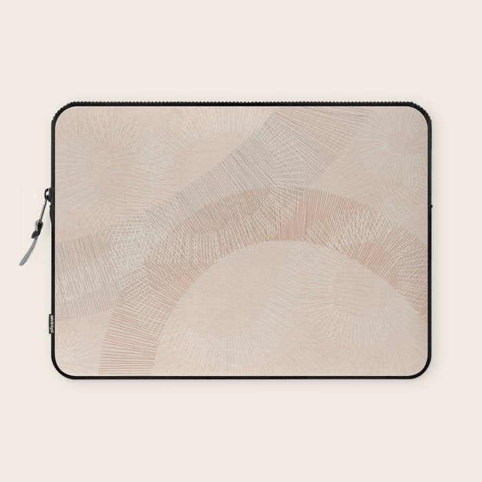 calming essentials Curved Lines chalky peach Laptop Sleeve Gallery Image 1