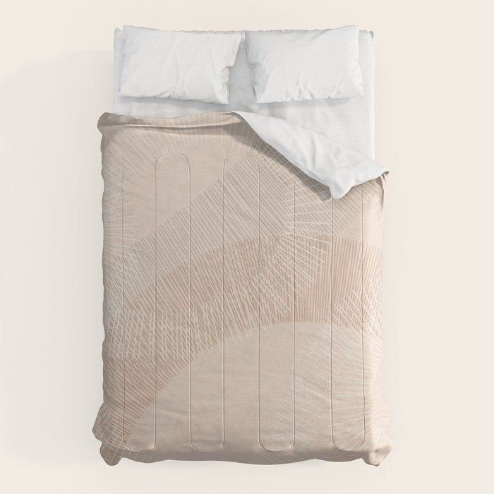 calming essentials Curved Lines chalky peach Comforter Gallery Image 6