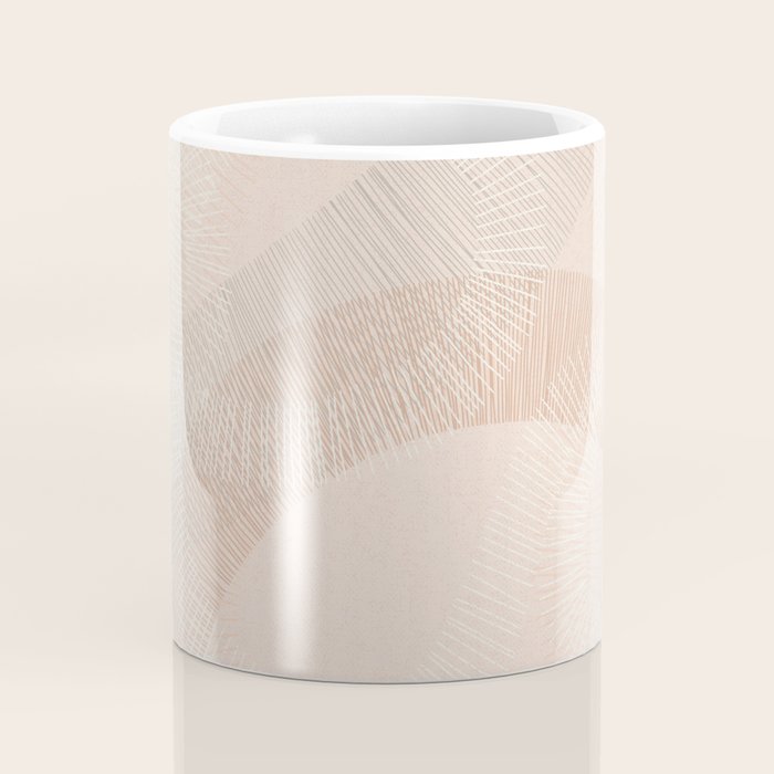 calming essentials Curved Lines chalky peach Coffee Mug Gallery Image 4