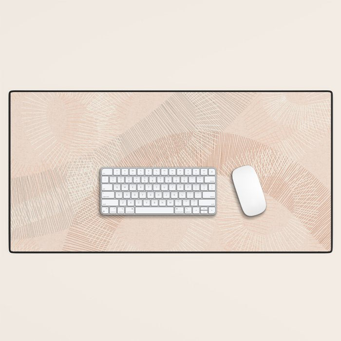 calming essentials Curved Lines chalky peach Desk Mat Gallery Image 1