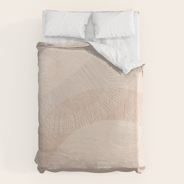 calming essentials Curved Lines chalky peach Duvet Cover Gallery Image 6