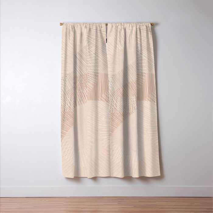 calming essentials Curved Lines chalky peach Window Curtain Gallery Image 3