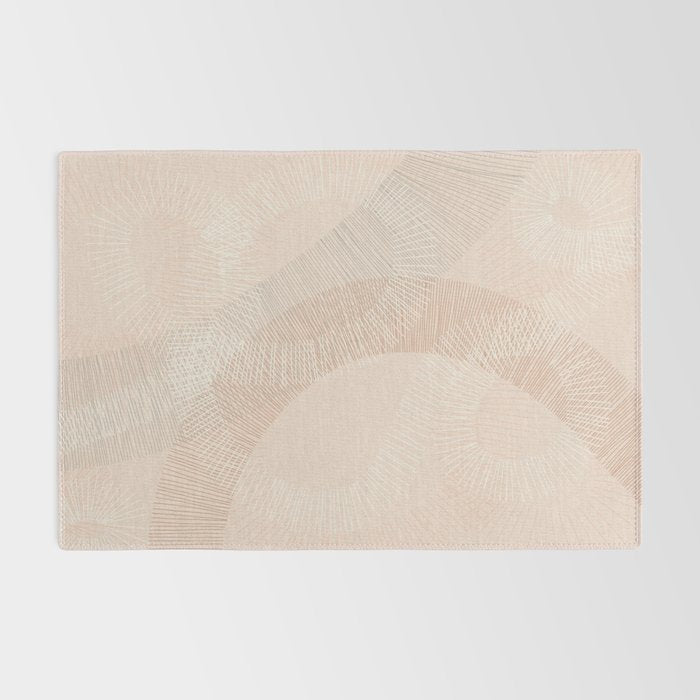 calming essentials Curved Lines chalky peach Rug Gallery Image 2