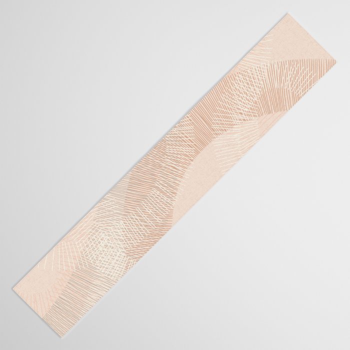 calming essentials Curved Lines chalky peach Table Runner Gallery Image 3