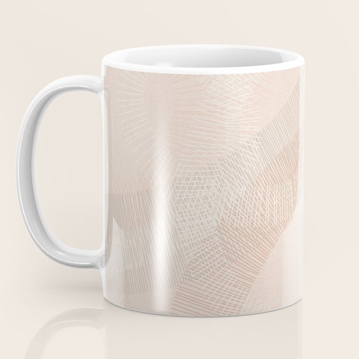 calming essentials Curved Lines chalky peach Coffee Mug Gallery Image 3