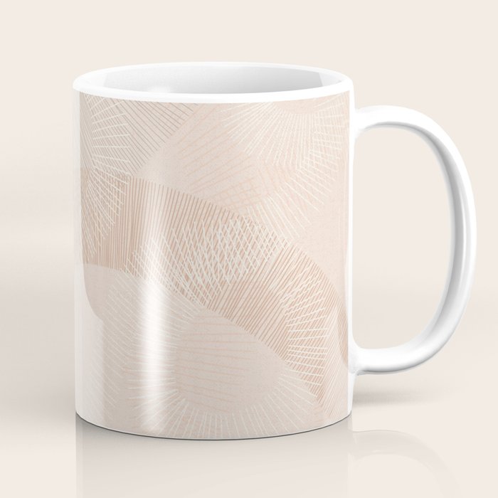 calming essentials Curved Lines chalky peach Coffee Mug Gallery Image 1