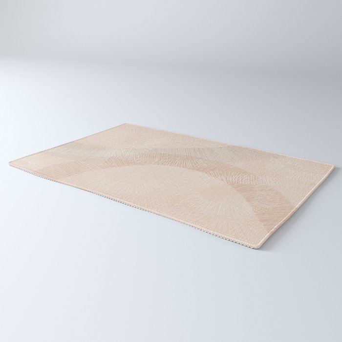 calming essentials Curved Lines chalky peach Rug Gallery Image 3