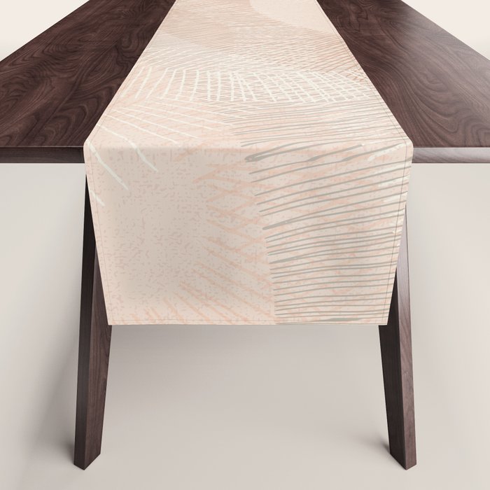 calming essentials Curved Lines chalky peach Table Runner Gallery Image 1