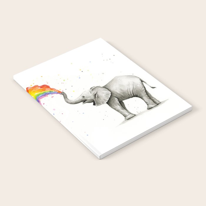 Rainbow Baby Elephant Notebook Gallery Image 1