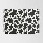 Abstract black and white cow print pattern Rug Gallery Image 2