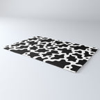 Abstract black and white cow print pattern Rug Gallery Image 3