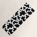 Abstract black and white cow print pattern Yoga Mat Gallery Image 1