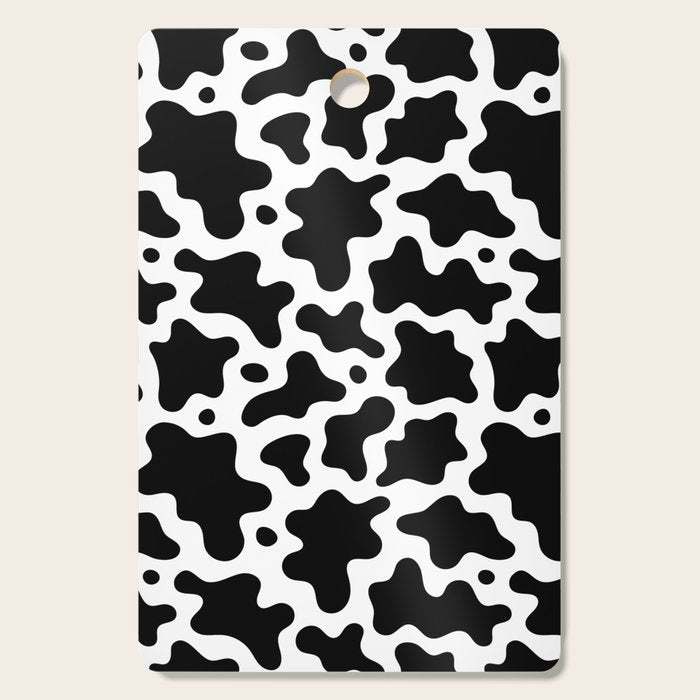 Abstract black and white cow print pattern Cutting Board Gallery Image 1