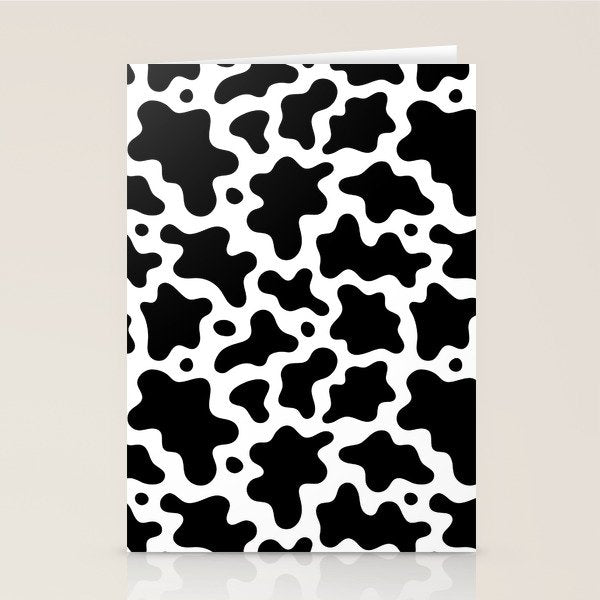 Abstract black and white cow print pattern Stationery Card Gallery Image 2