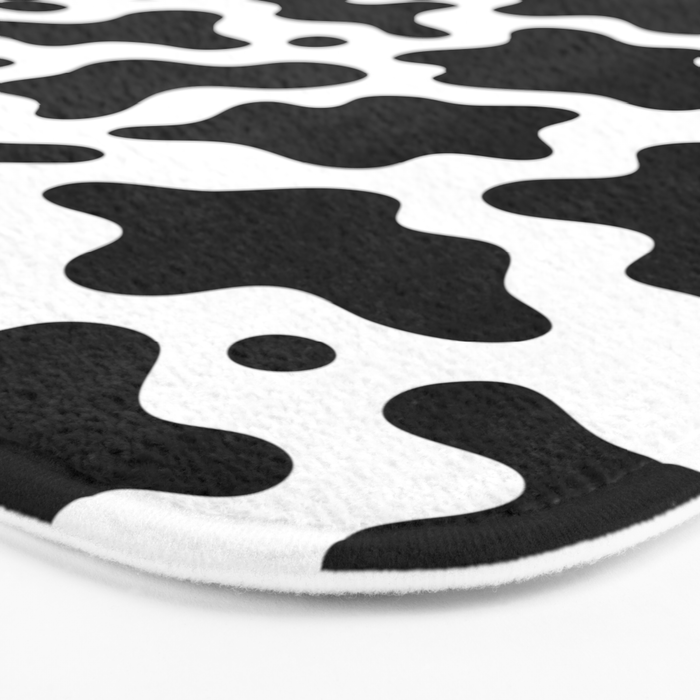 Abstract black and white cow print pattern Bath Mat Gallery Image 3
