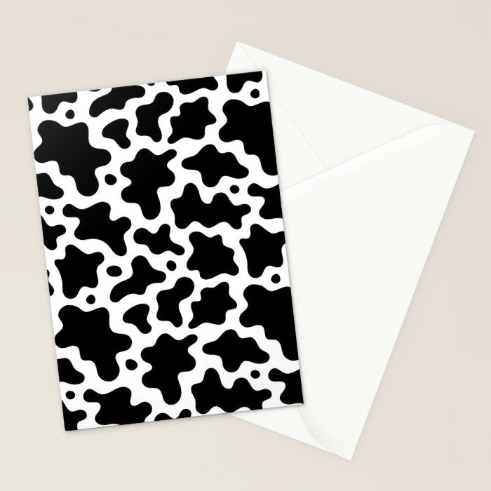 Abstract black and white cow print pattern Stationery Card Gallery Image 2