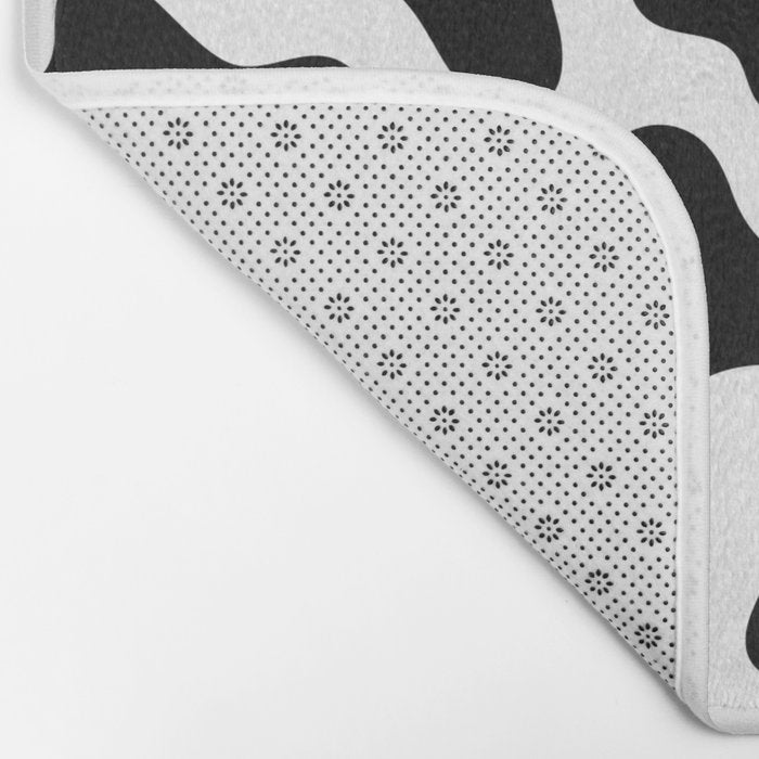 Abstract black and white cow print pattern Bath Mat Gallery Image 2