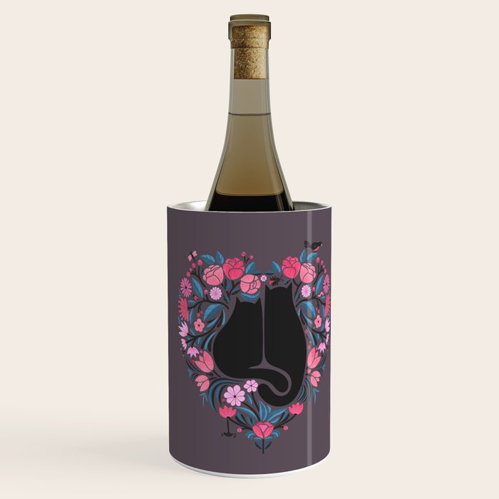 I Heart Cats and Flowers Wine Chiller Gallery Image 2