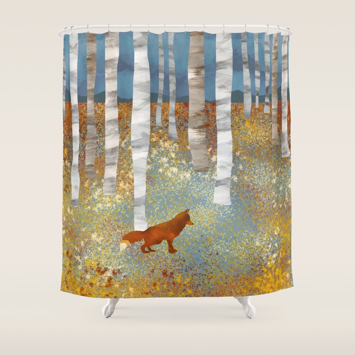Autumn Fox Shower Curtain Gallery Image 1