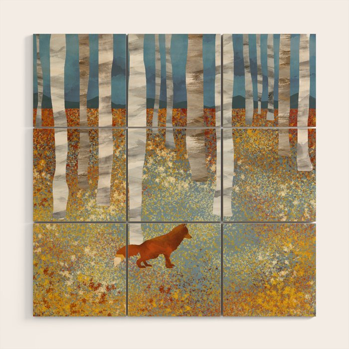 Autumn Fox Wood Wall Art Gallery Image 1
