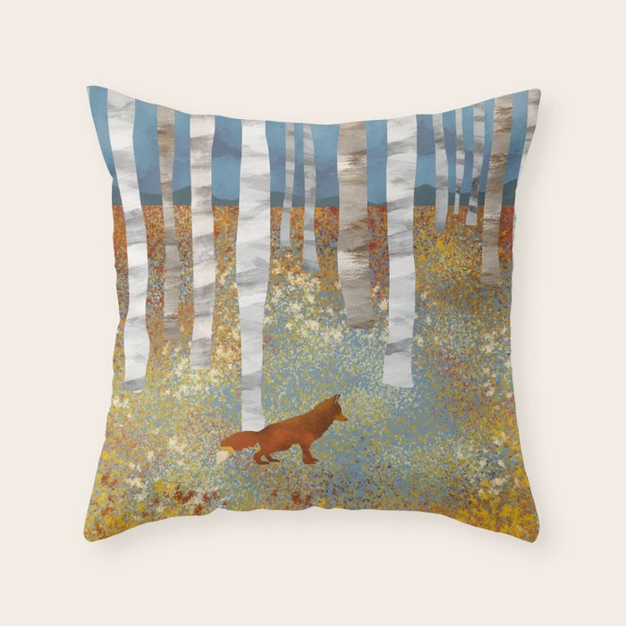 Autumn Fox Throw Pillow Gallery Image 6