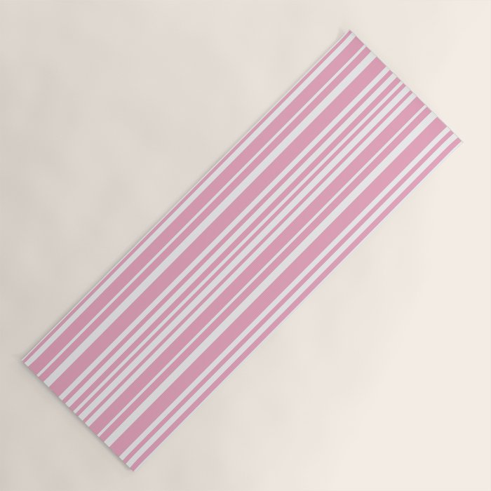 Classic Stripes XXXI - Pastel Pink  Yoga Mat Gallery Image 1