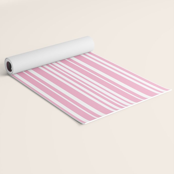 Classic Stripes XXXI - Pastel Pink  Yoga Mat Gallery Image 2