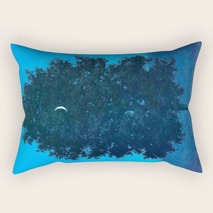 Rene Magritte - Le Seize Septembre - 1956 Moon Through Tree Surrealism Rectangular Pillow Gallery Image 1