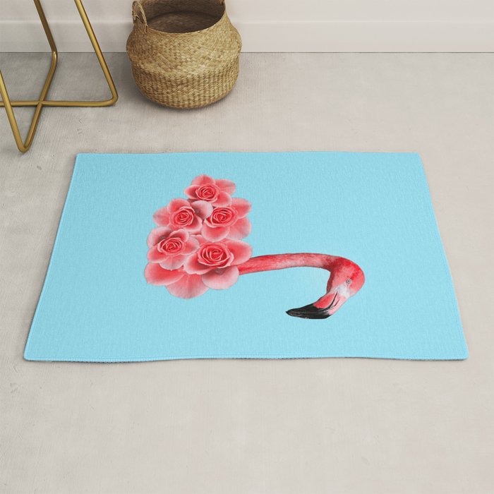 Flamingo Flowers: Pop Animals Rug Gallery Image 1