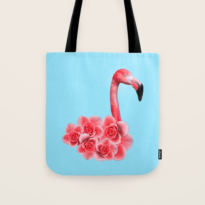 Flamingo Flowers: Pop Animals Tote Bag Gallery Image 1