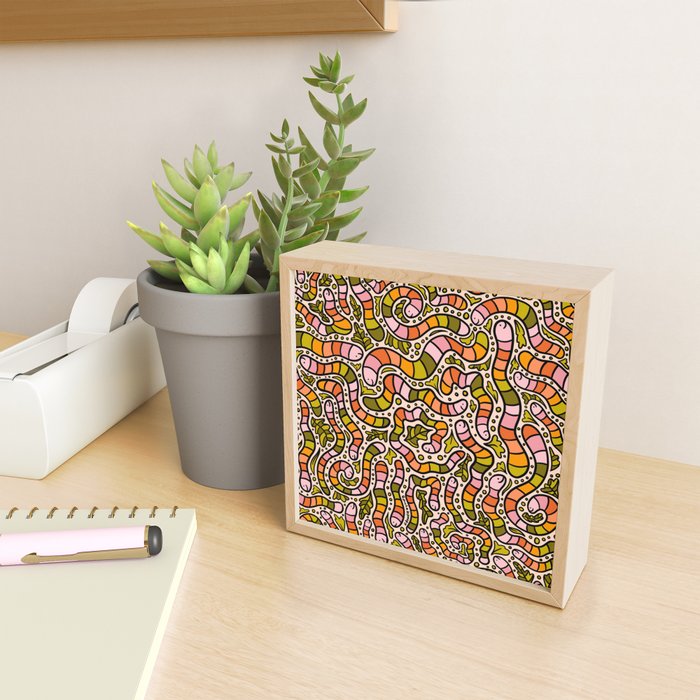 Rainbow Worms Print Mini Art Print Gallery Image 2