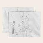 Poppy Flowers Line Art Placemat Gallery Image 1
