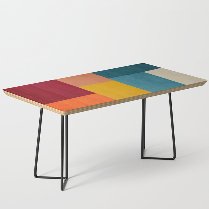 Modern Colorful Patchwork Abstract Art  Coffee Table Gallery Image 1