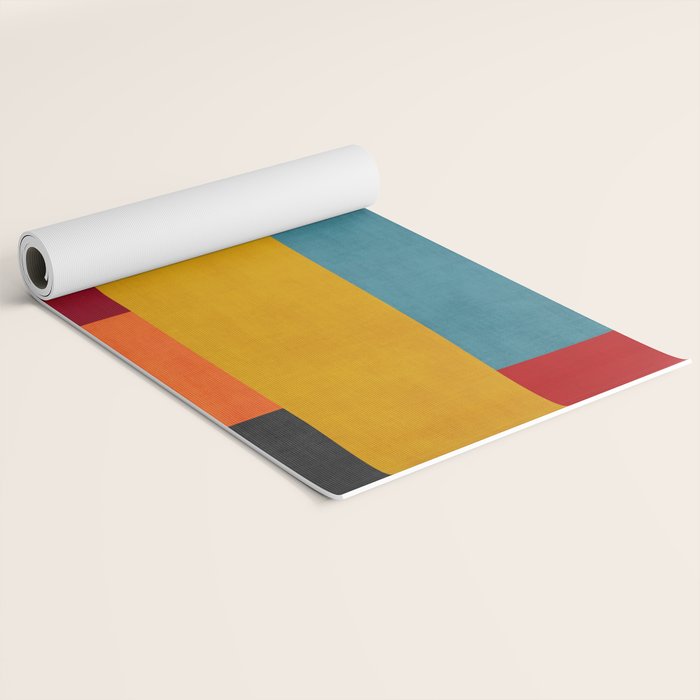 Modern Colorful Patchwork Abstract Art  Yoga Mat Gallery Image 2