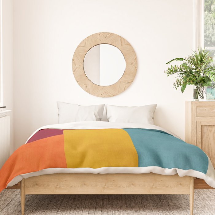 Modern Colorful Patchwork Abstract Art  Duvet Cover Gallery Image 3