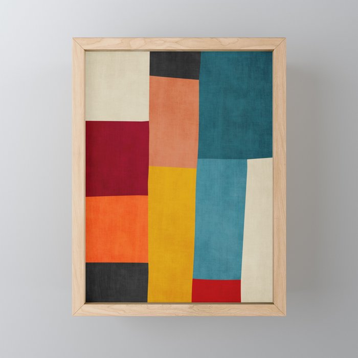 Modern Colorful Patchwork Abstract Art  Mini Art Print Gallery Image 1
