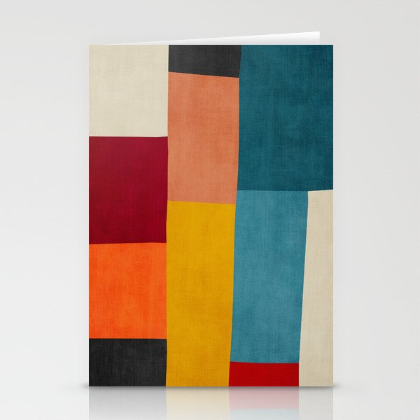 Modern Colorful Patchwork Abstract Art  Stationery Card Gallery Image 2