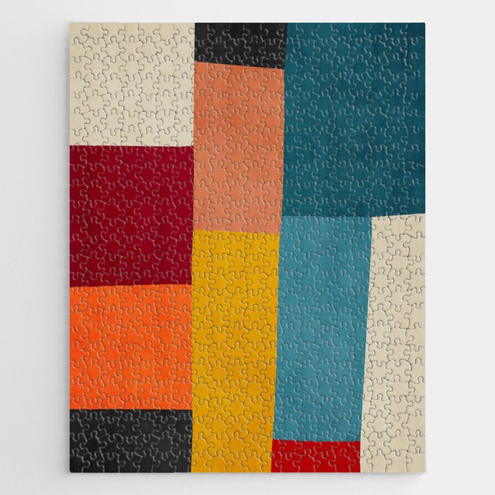 Modern Colorful Patchwork Abstract Art  Jigsaw Puzzle Gallery Image 1