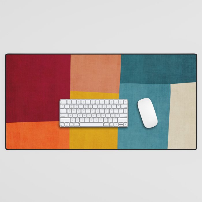Modern Colorful Patchwork Abstract Art  Desk Mat Gallery Image 1