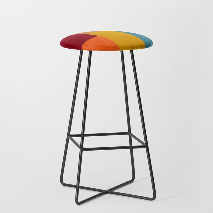Modern Colorful Patchwork Abstract Art  Stool Gallery Image 1