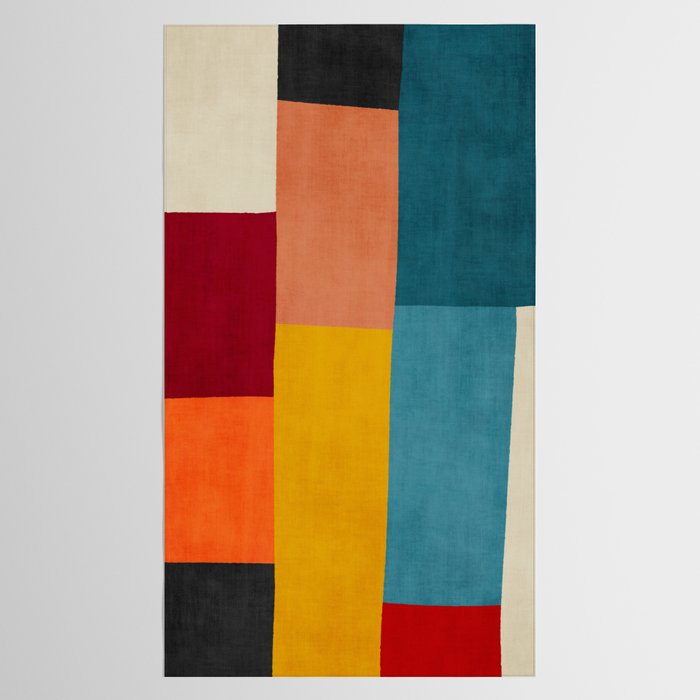Modern Colorful Patchwork Abstract Art  Tablecloth Gallery Image 2