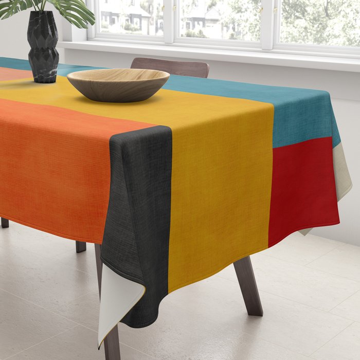 Modern Colorful Patchwork Abstract Art  Tablecloth Gallery Image 3