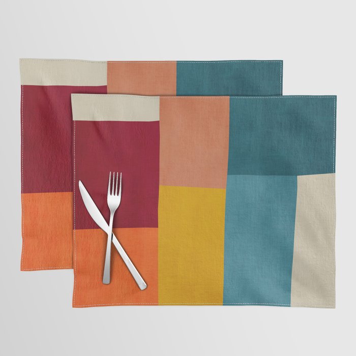 Modern Colorful Patchwork Abstract Art  Placemat Gallery Image 1