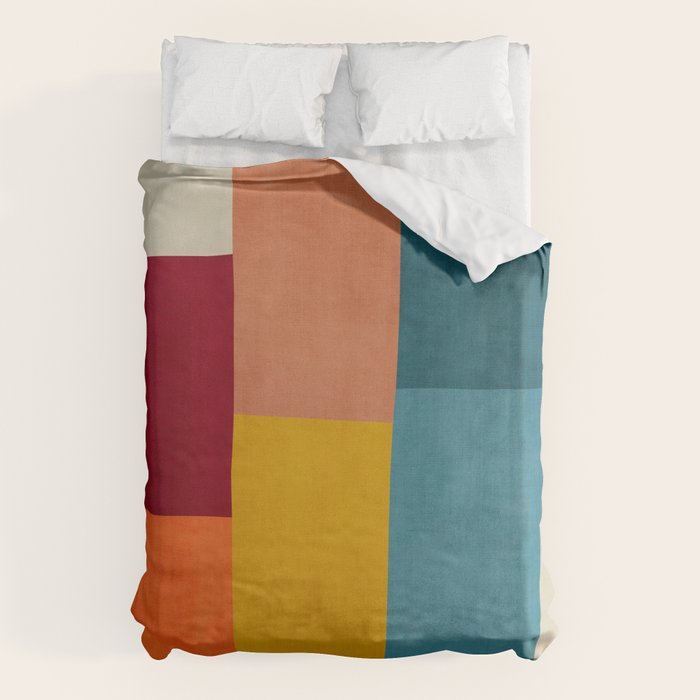 Modern Colorful Patchwork Abstract Art  Duvet Cover Gallery Image 1