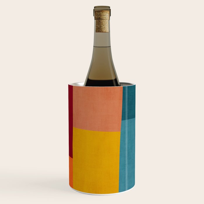 Modern Colorful Patchwork Abstract Art  Wine Chiller Gallery Image 1